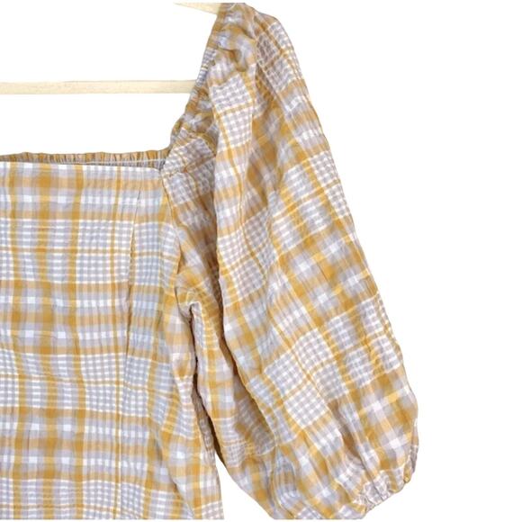 Anthropologie Yellow and White Plaid Top - Picture 6 of 10